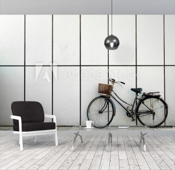 Bild på City Bicycle with White Tiles Background